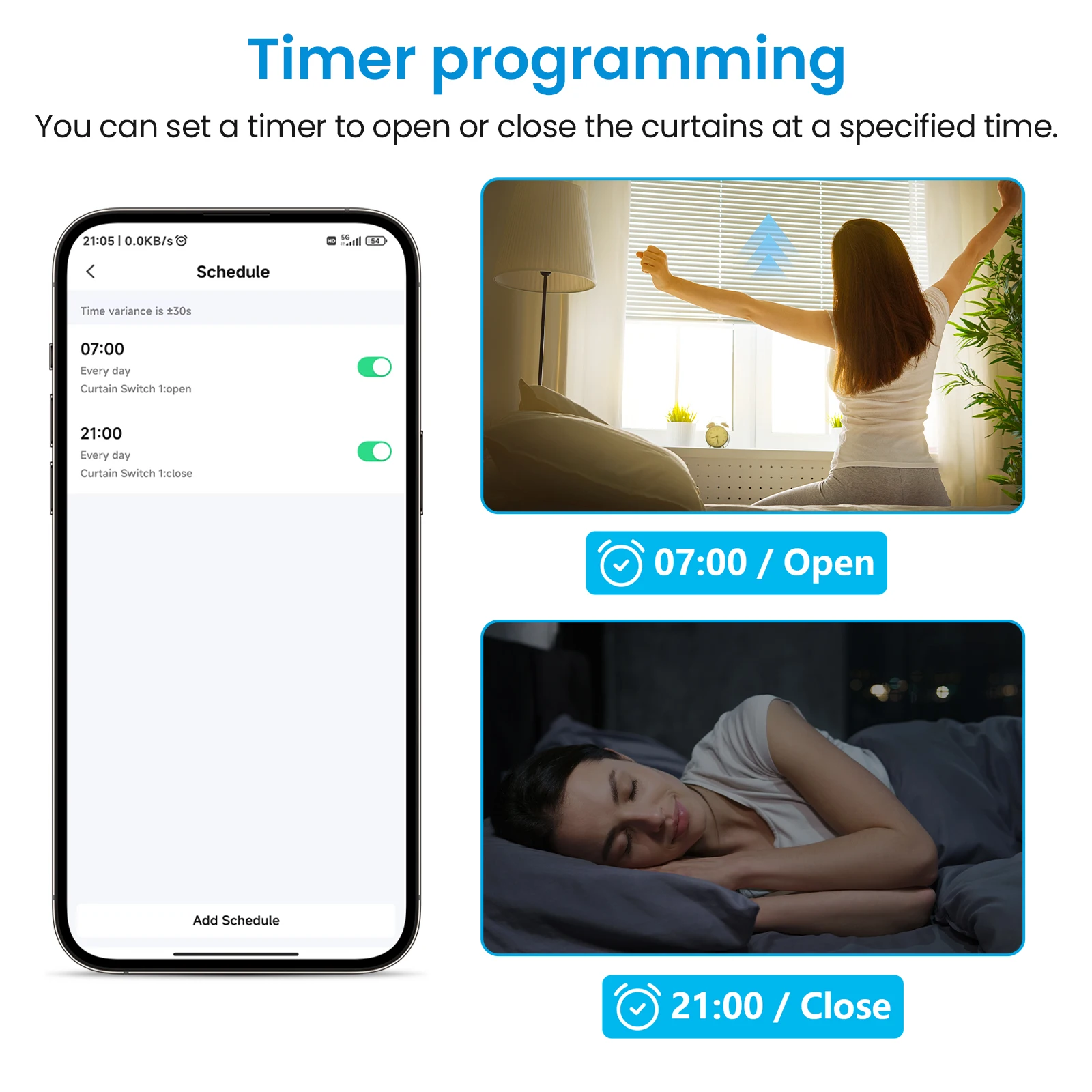 QCSMART Tuya Smart Life Роликовая штора с дистанционным управлением с черным таймером в процентах Работа с Google Home Alexa
