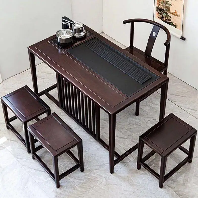 

Solid wood tea table and chair combination rosewood new Chinese modern simple tea table