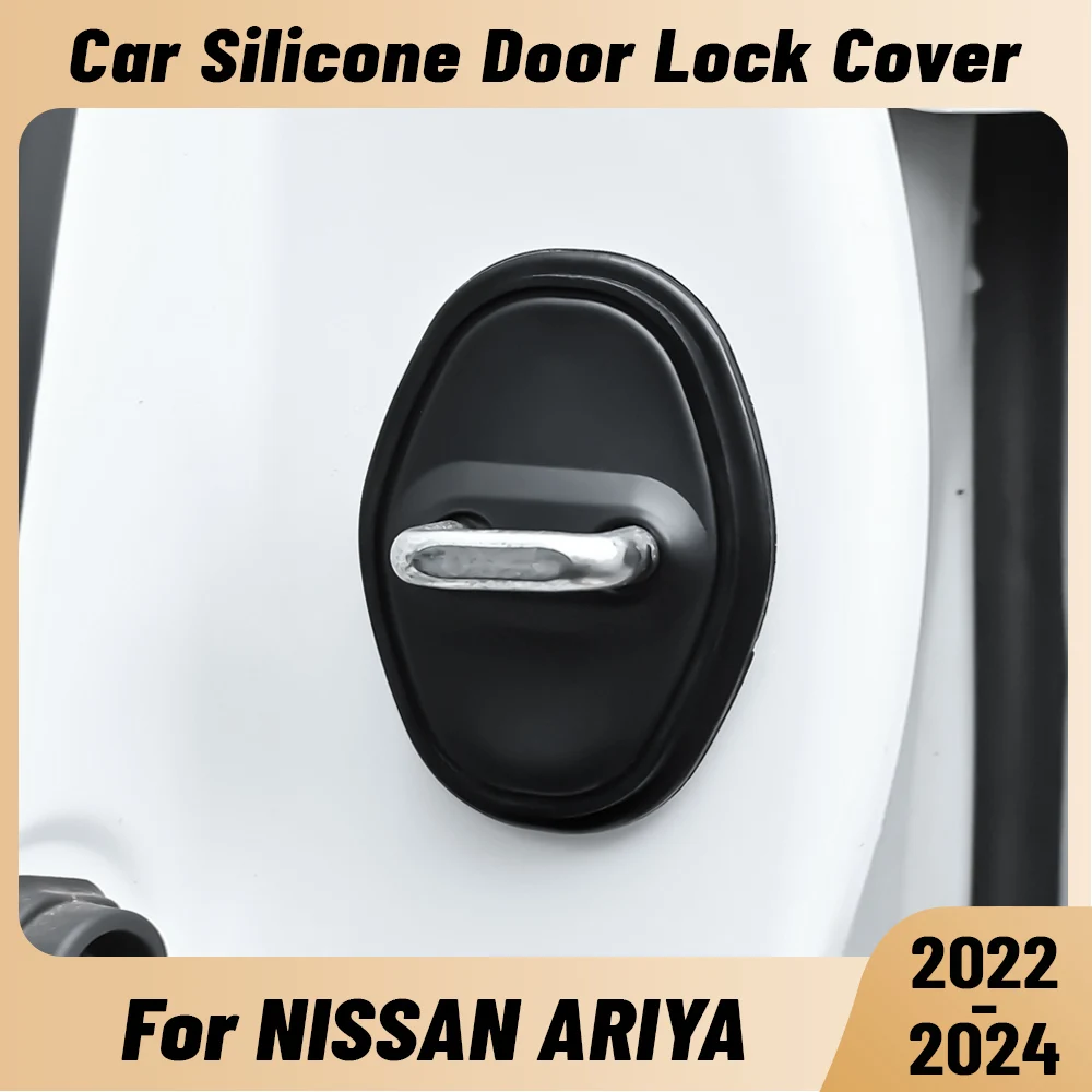 For NISSAN ARIYA 2022-2024 Car Door Shock Absorber Door Lock Protector Silicone Auto Door Lock Latches Cover Accessories