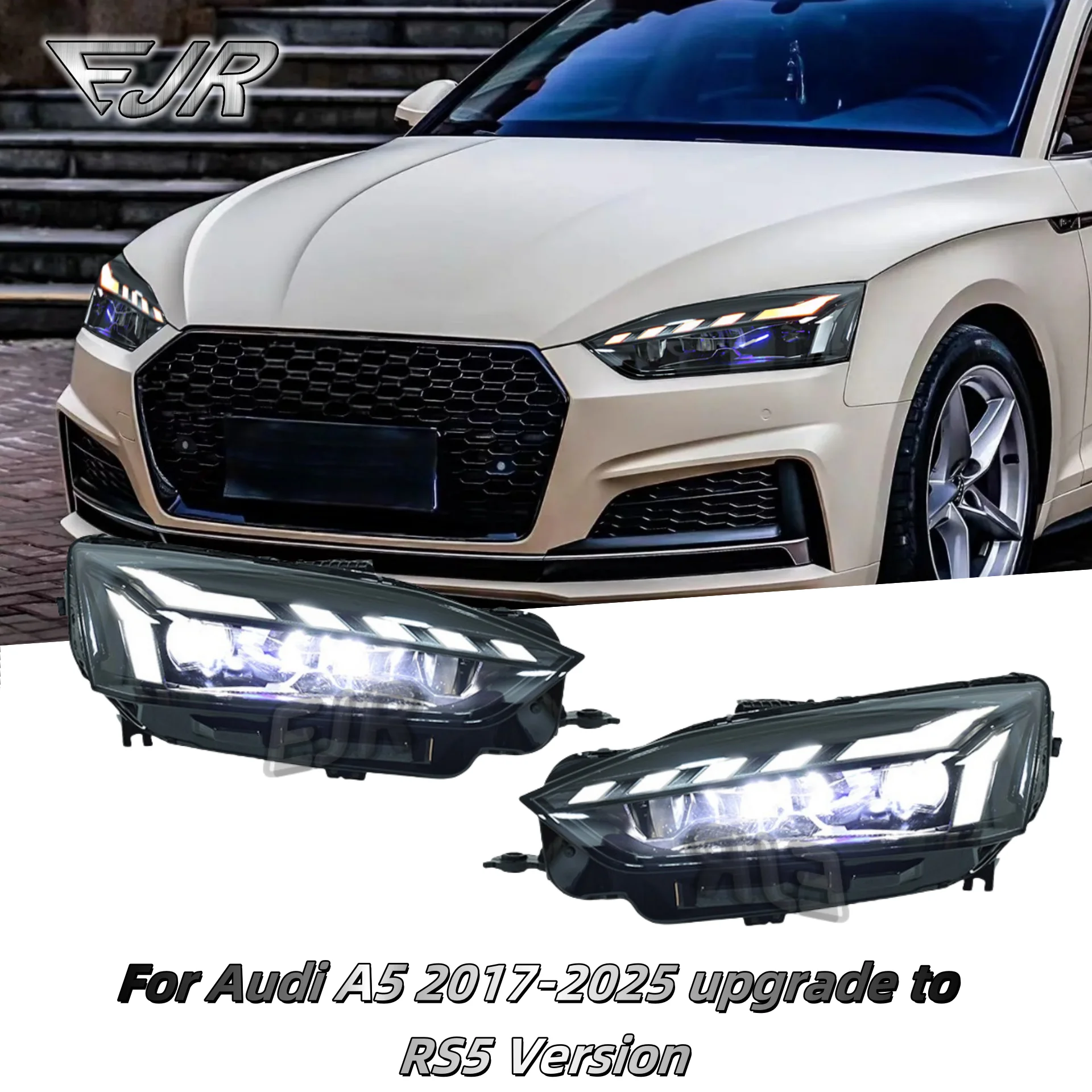 

Автомобильные фары 2017-2025 гг. Модели для Audi A5, модернизированные, обновленные до 23 матричных лазерных синих фар A5 для бровей, автоаксессуары