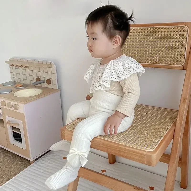 Winter Säuglings Kinder Plüsch Verdickte Strumpfhosen Baby Bowknot Kaschmir Strumpfhosen Wärmer Kinder Mädchen Kleinkind Gestrickte Kawaii Leggings – Detail 1