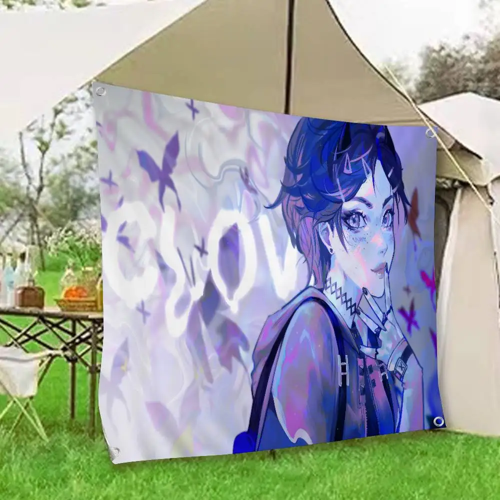 Clove Valorant Game Cartoon Flag Wall Hanging Banner Decoration Household Home Decor