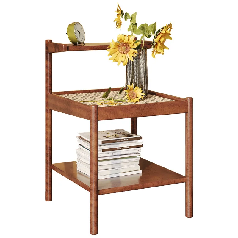 

ash wood, solid wood, rattan, side table, bedside table, bedroom, small side cabinet, simple