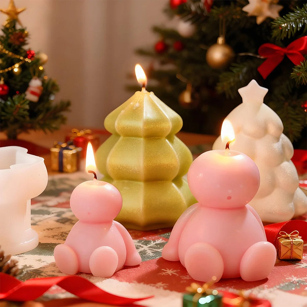 Silicone Candle Mold Heat-Resistant Christmas Gift Mold Resin Craft Molds Easy To Use Aromatherapy Molds For Diy Crafts Resin