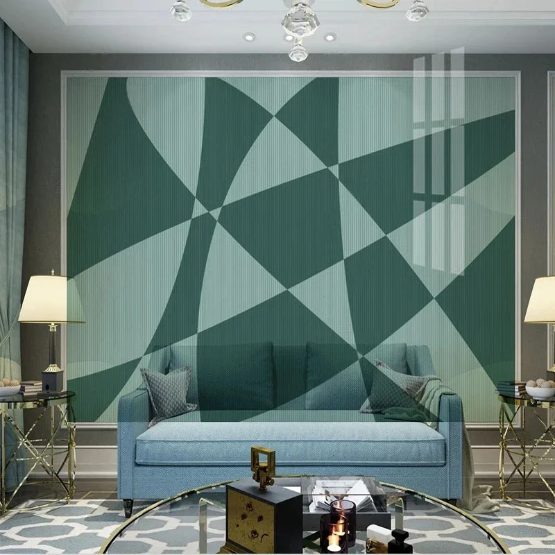 Custom 3D Mural Wallpaper Simple Geometric Lines Triangle Mosaic Living Room Background Wall For Bedroom Papel Pintado Pared Art