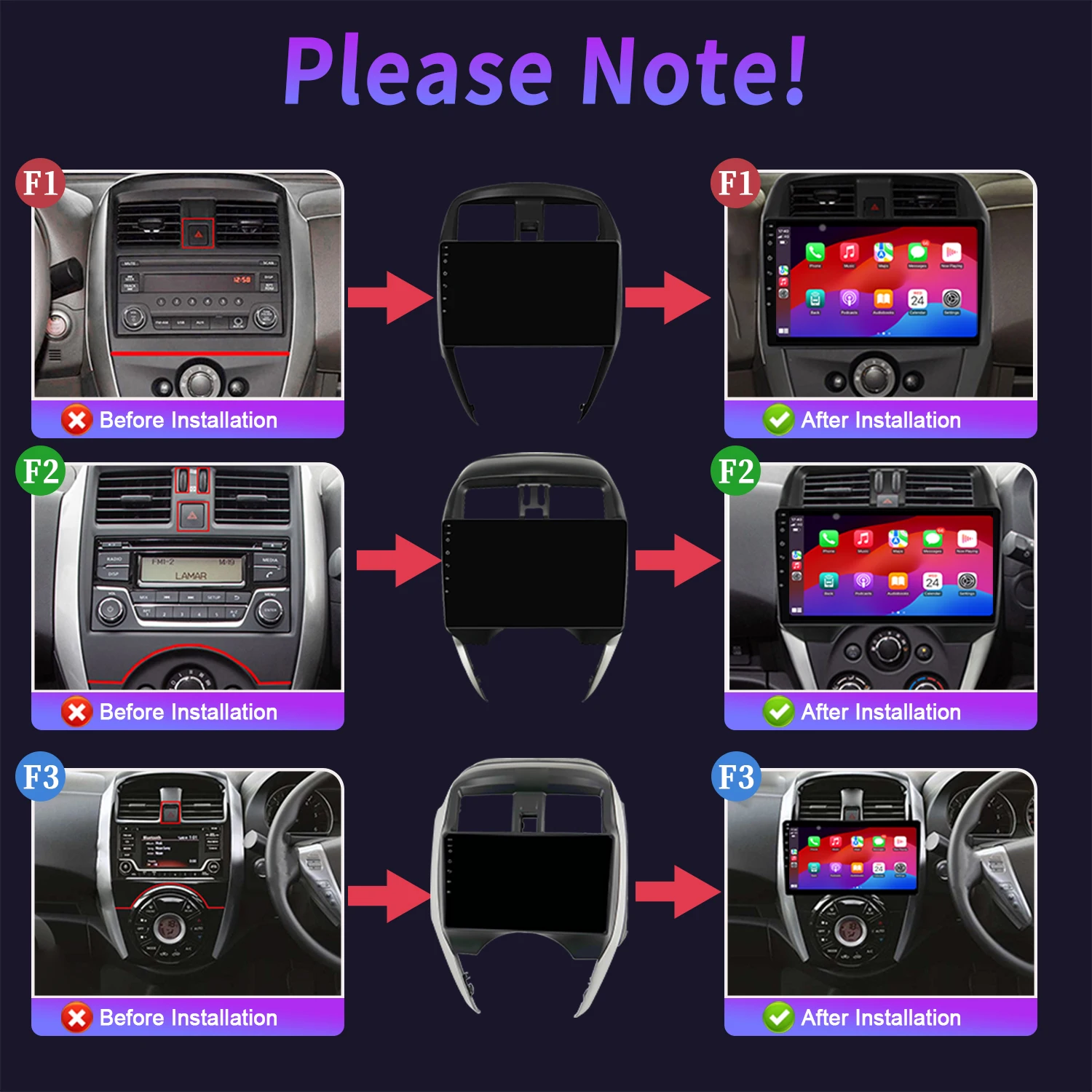 Android 14 For Nissan Versa Sunny Almera Latio 2014-2020 Car Radio Multimedia Navigation BT CarPlay 7862S 8G 256G 2K QLED Screen