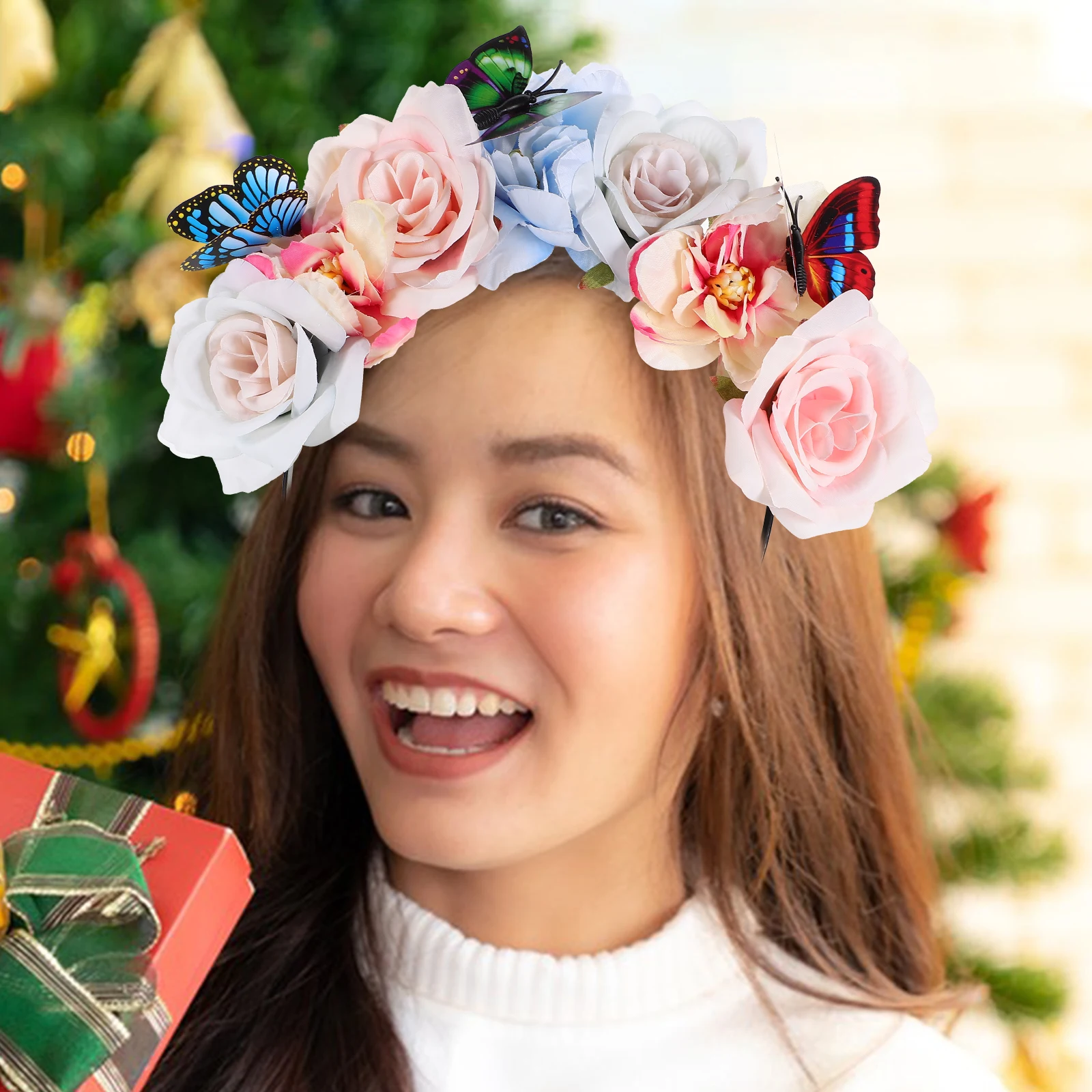 

Butterfly Headband Halloween Simulated Flower Hair Decoration Prom Party Accessory For Women Cosplay Goth Halloween