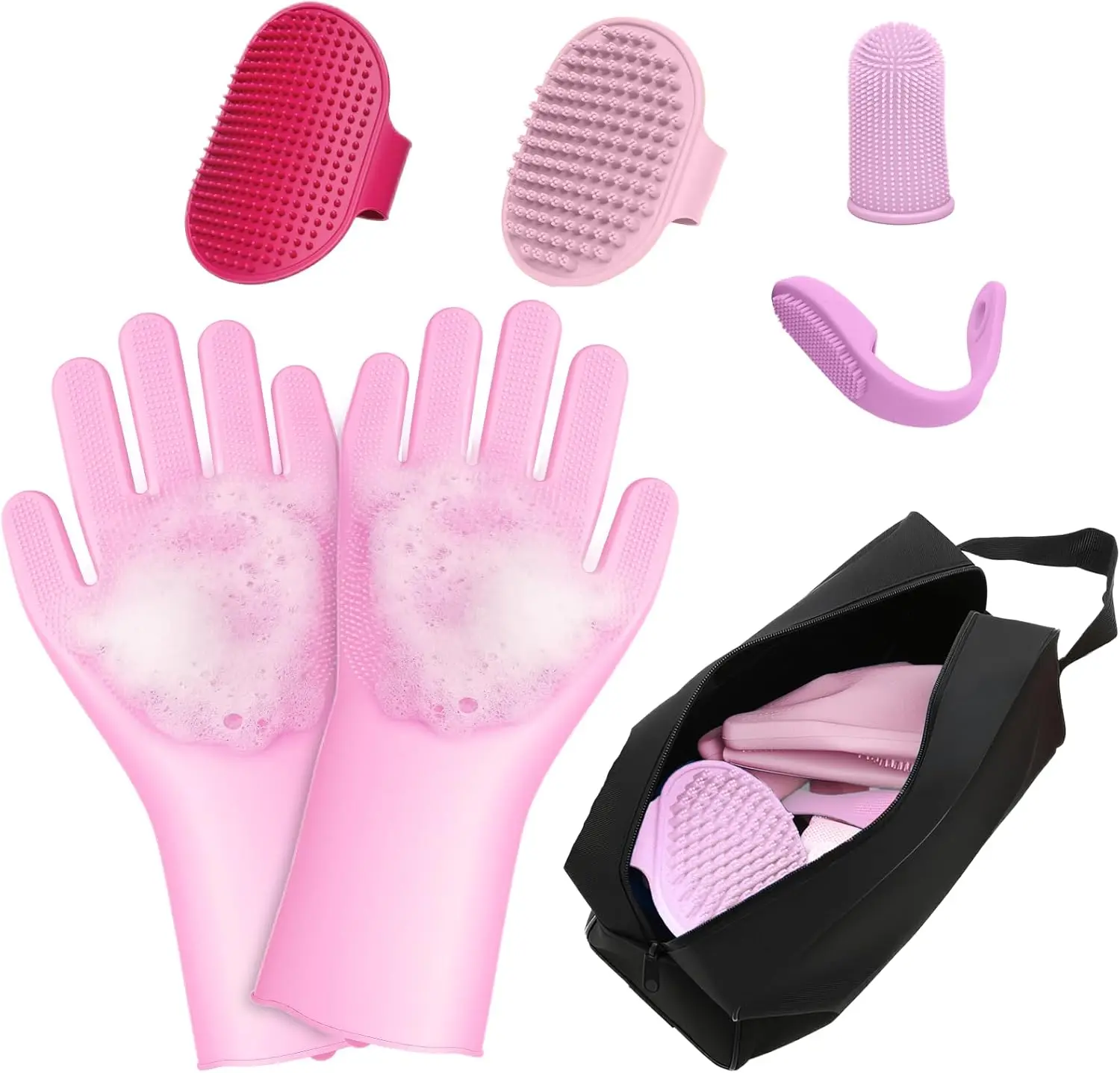 

Набор для ухода за питомцами из 7 предметов с сумкой для хранения | Портативный набор для купания собак и кошек | Набор из 3 предметов