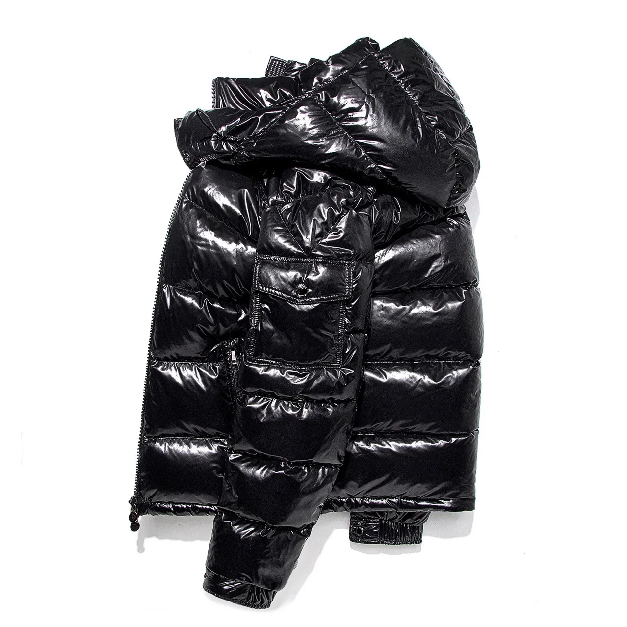 White  Jackets Winter Hooded Shiny Down Coats Mens Casual High Quality Outdoor Windproof Parka Thicken Warm Puffer Tops view 3