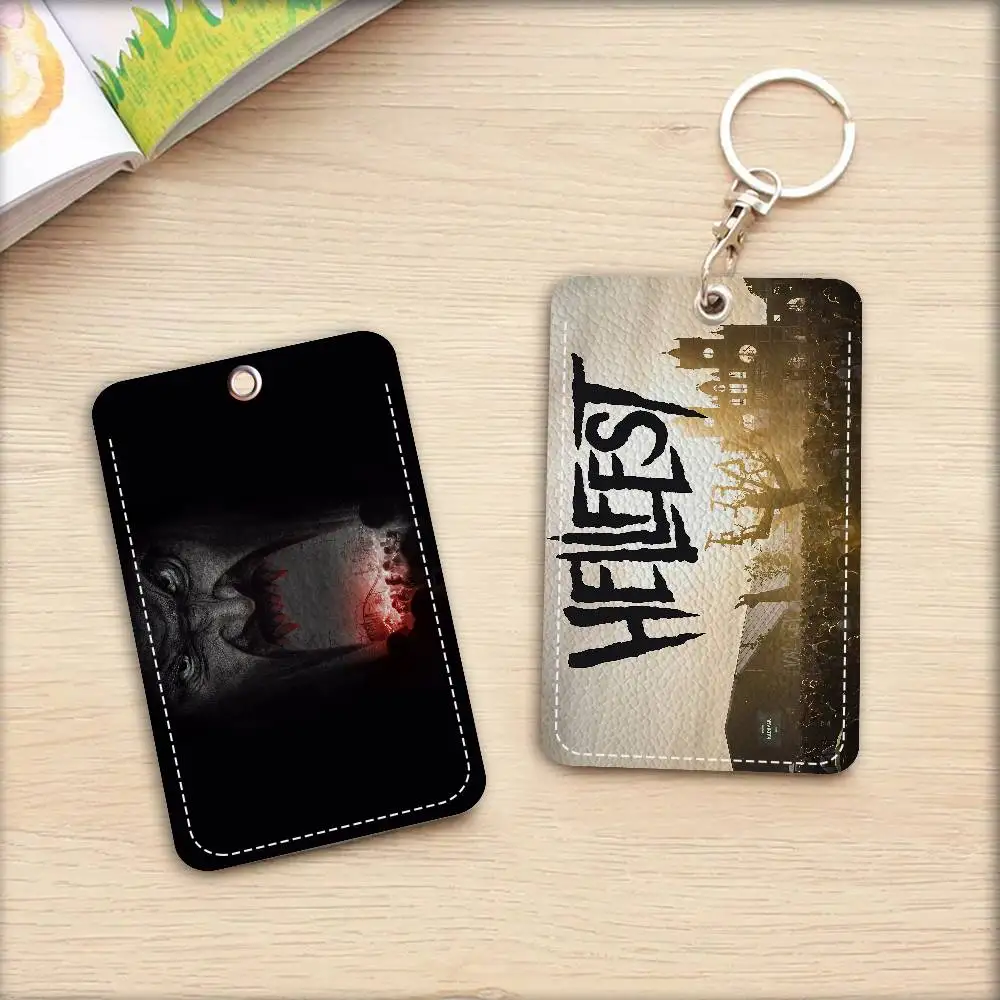 H-Hellfest PU Soft Leather Rectangular Key Card Holder Induction Elevator Protection Cover Youth Faion Accory