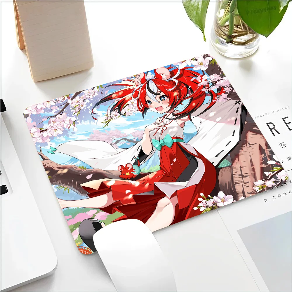 Hakos Baelz Virtual Youtuber Hololive Girl Anime Mousepad Small LockEdge Mouse Pad For Gamers Computer Desk Pad Anti-slip Rubber