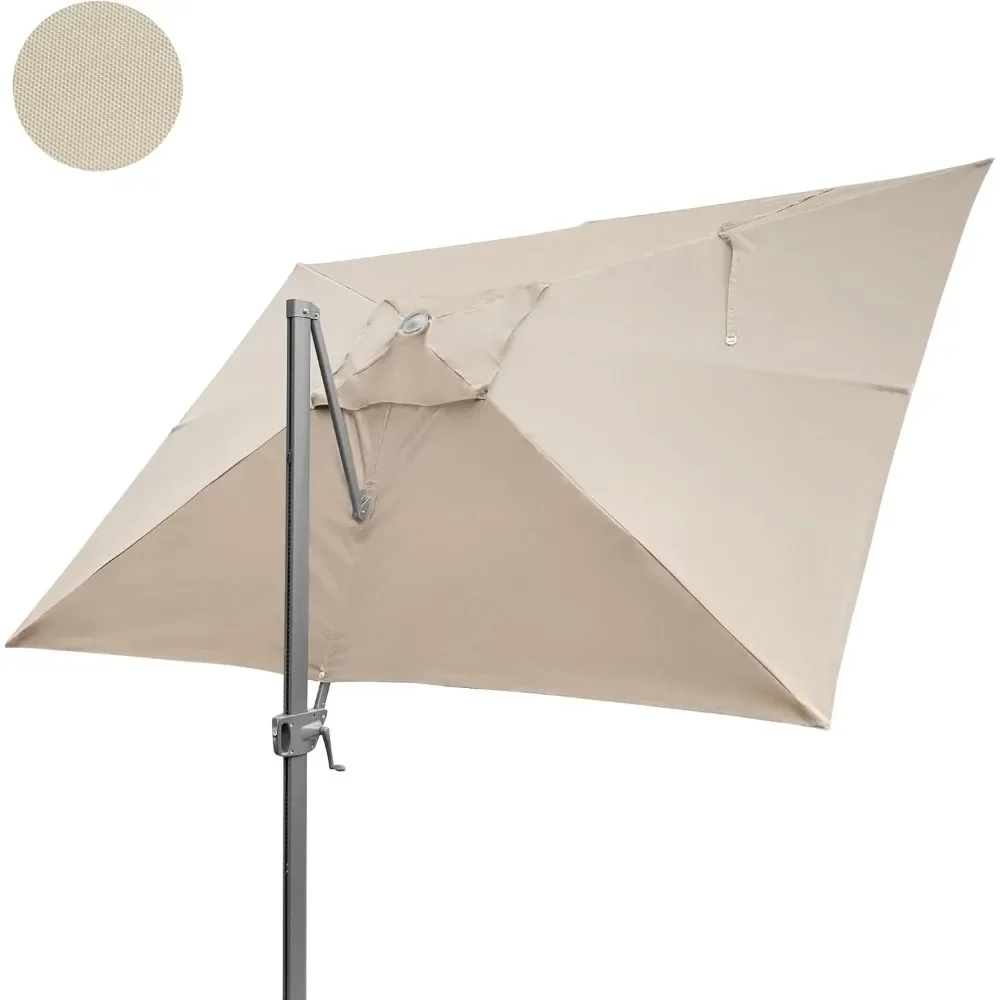 

Parasol Replacement Canopy 330 x 240 cm, Beige Shade Cover for Outdoor Umbrella Durability