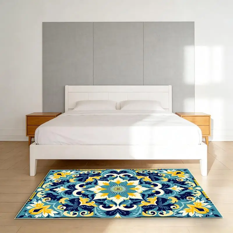Colorful Spanish Tile Rug Ideal For Bohemian Lovers Bright Decor Fans And Energetic Modern Home Decoration Enthusiasts