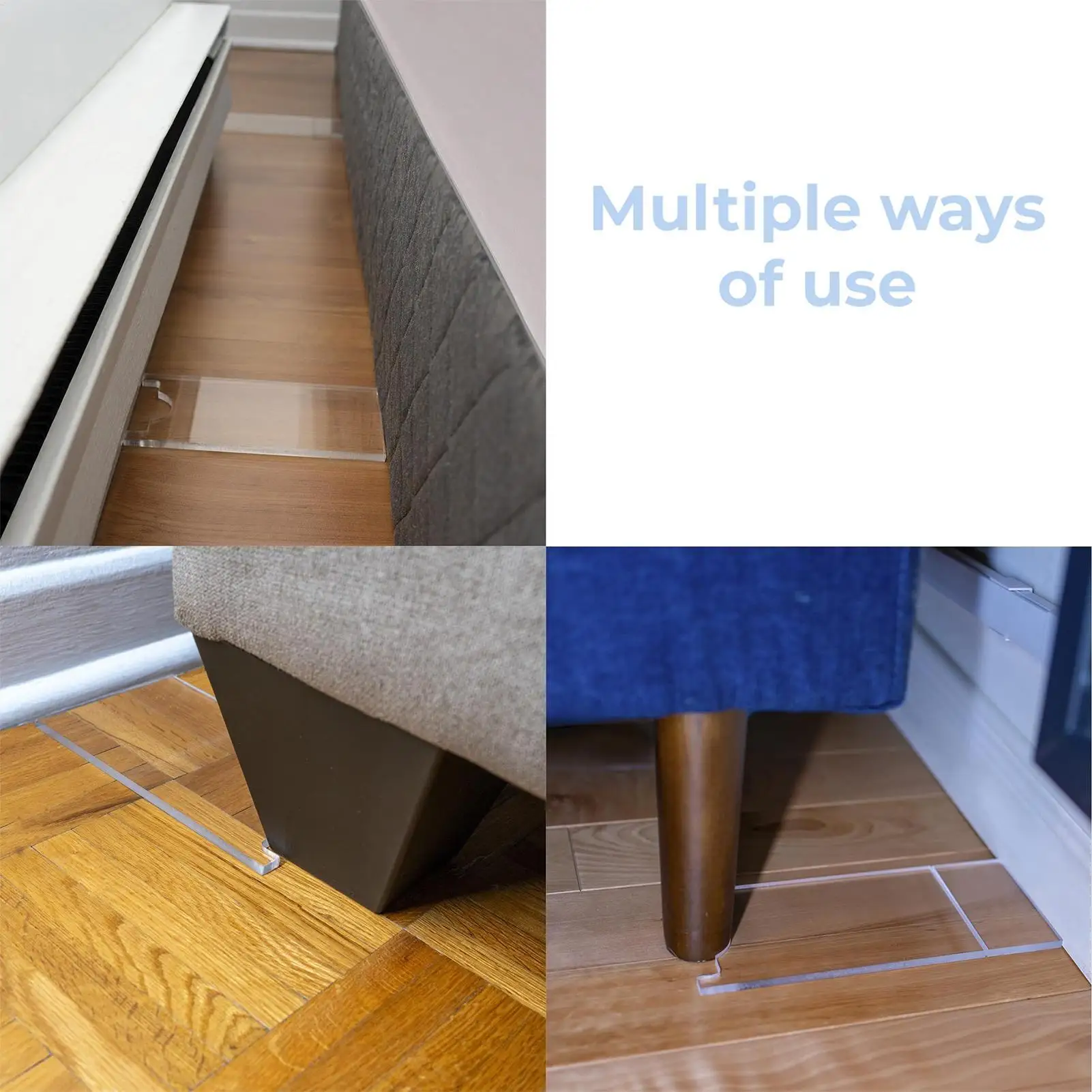Headboard Stoppers 2-Piece Clear Bed Stoppers Wall Bumpers Non-slip Furniture Protector Wall Spacer For Enhanced Airflow Safety