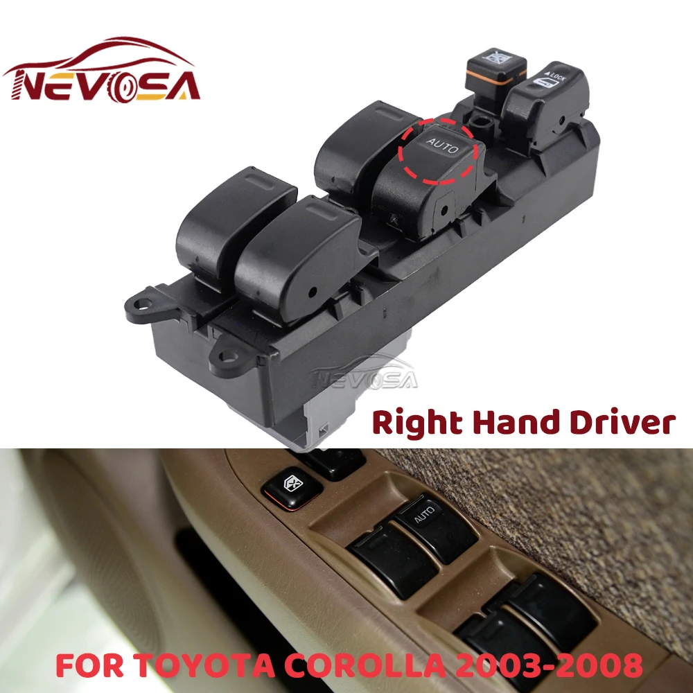 Master Power Window Control Switch For Toyota Corolla 2003 2004 2005 2006 2007 2008 NZE120 ZZE121 ZZE122 84820-12470 84820-12480