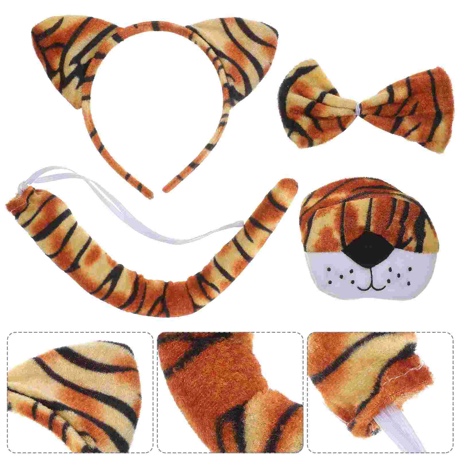 Tiger Headband Nose Adult Ears Costume Accessories for Women The Outfit Tail Animal Headbands