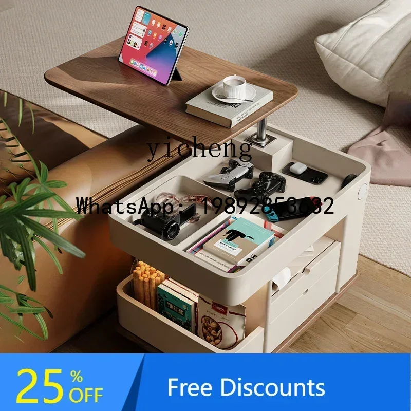 F1 طاولة القهوة المتنقلة غرفة المعيشة المنزلية شقة صغيرة الحديثة طاولة جانبية بسيطة عربة متعددة الوظائف #2