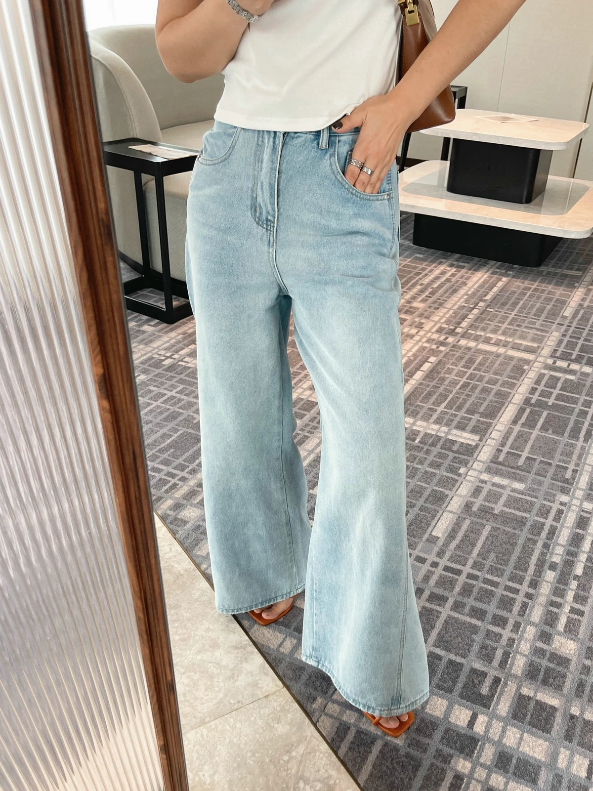 Jeans larghi pantaloni lunghi Y2k abbigliamento donna 2024 estate stile moda coreano nuovi eleganti pantaloni Vintage a vita alta Chic giovanile
