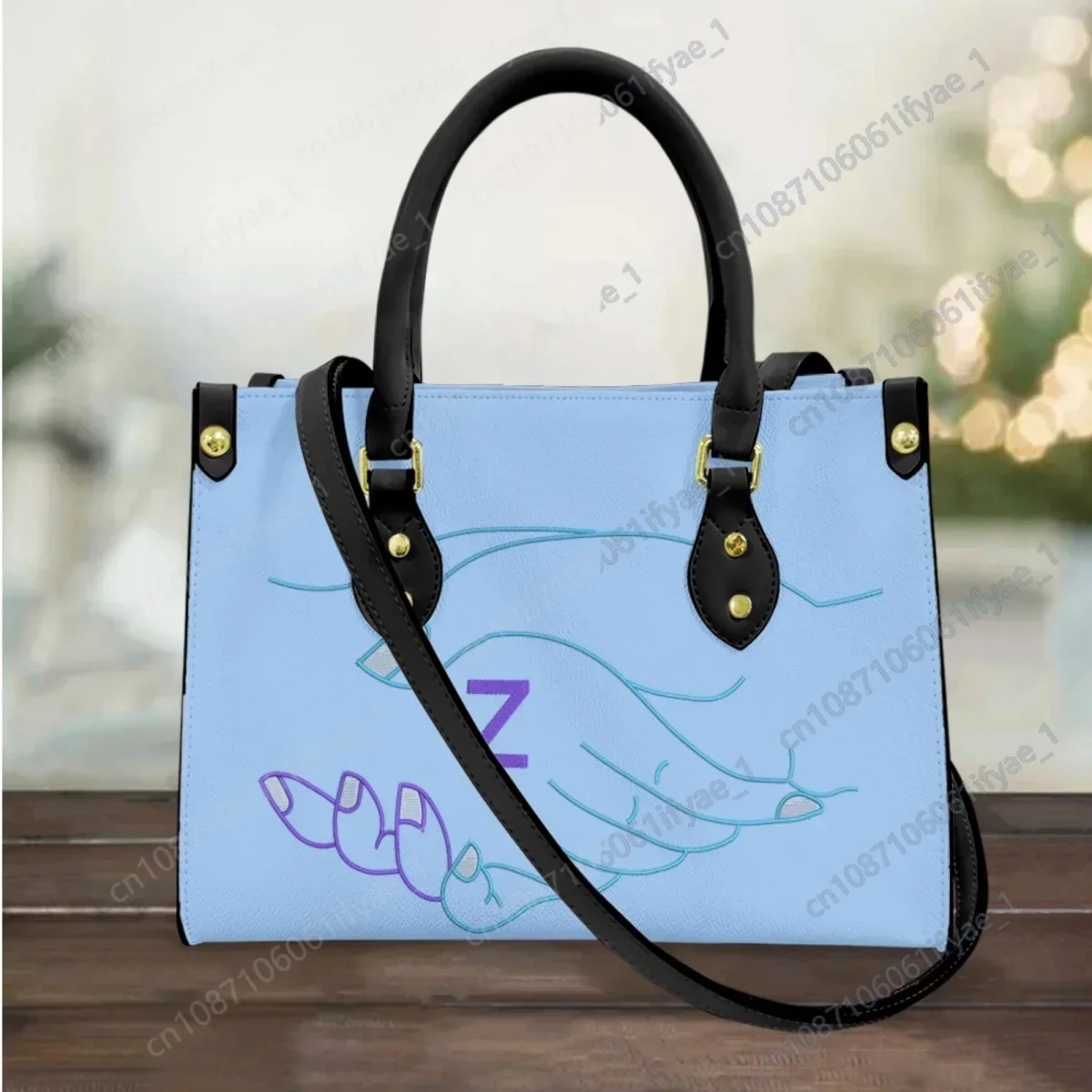 

Friends of Zeta Blue PU Leather Luxury Handbags Fashion Street Elegant Commuter Long Shoulder Strap Messenger Bag Party Clutch