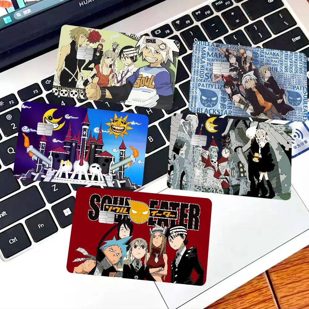 Anime Soul Eater Cartoon Credit Card Skin Stickers for Bank Card Bus Metro Card Sticker Waterproof Women Gift