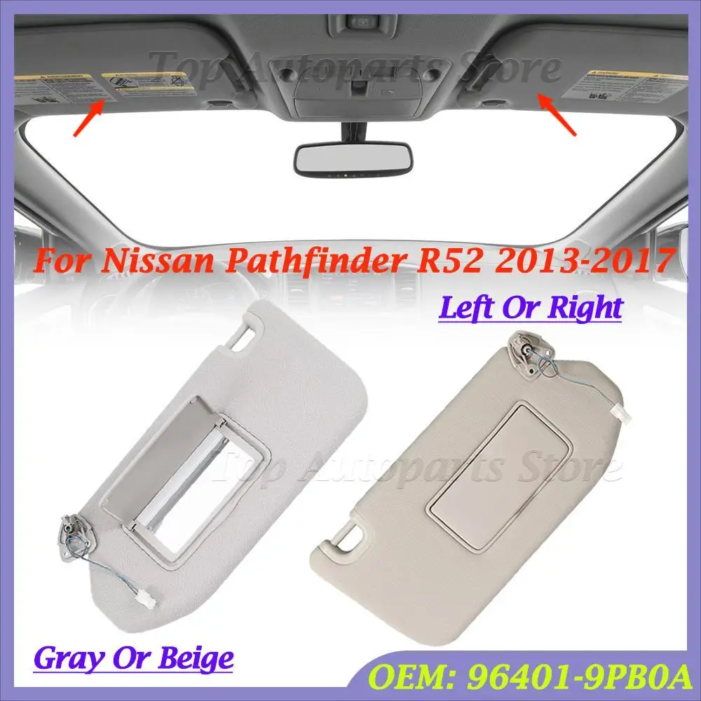 For Nissan Pathfinder R52 Left Right Driver Car Sun Visor Shade 2013-2017 Infiniti QX60 JX35 Sunvisor 96401-9PB0A 96400-9PB0A