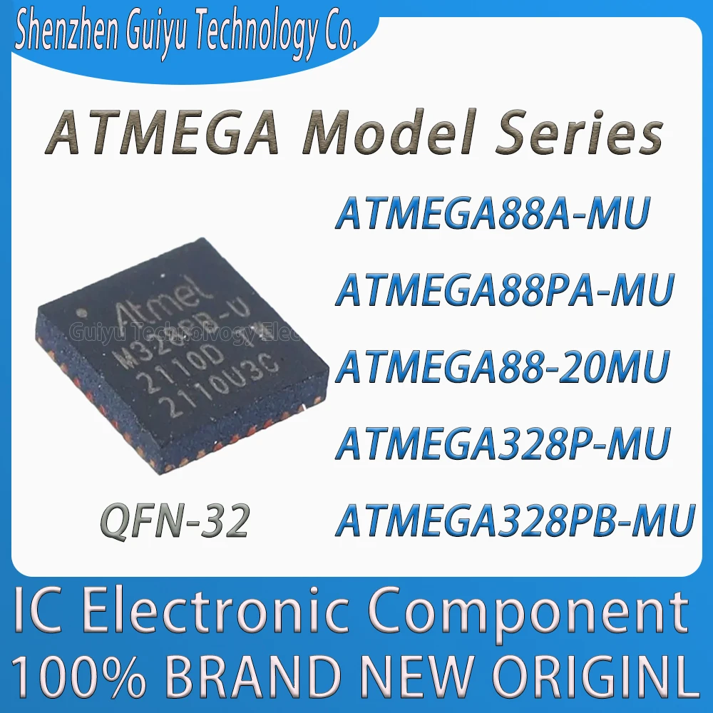 5Pcs/Lot ATMEGA88A-MU ATMEGA88PA-MU ATMEGA88-20MU ATMEGA328P-MU ATMEGA328PB-MU ATMEGA328PB ATMEGA328 ATMEGA QFN-32 IC MCU Chip