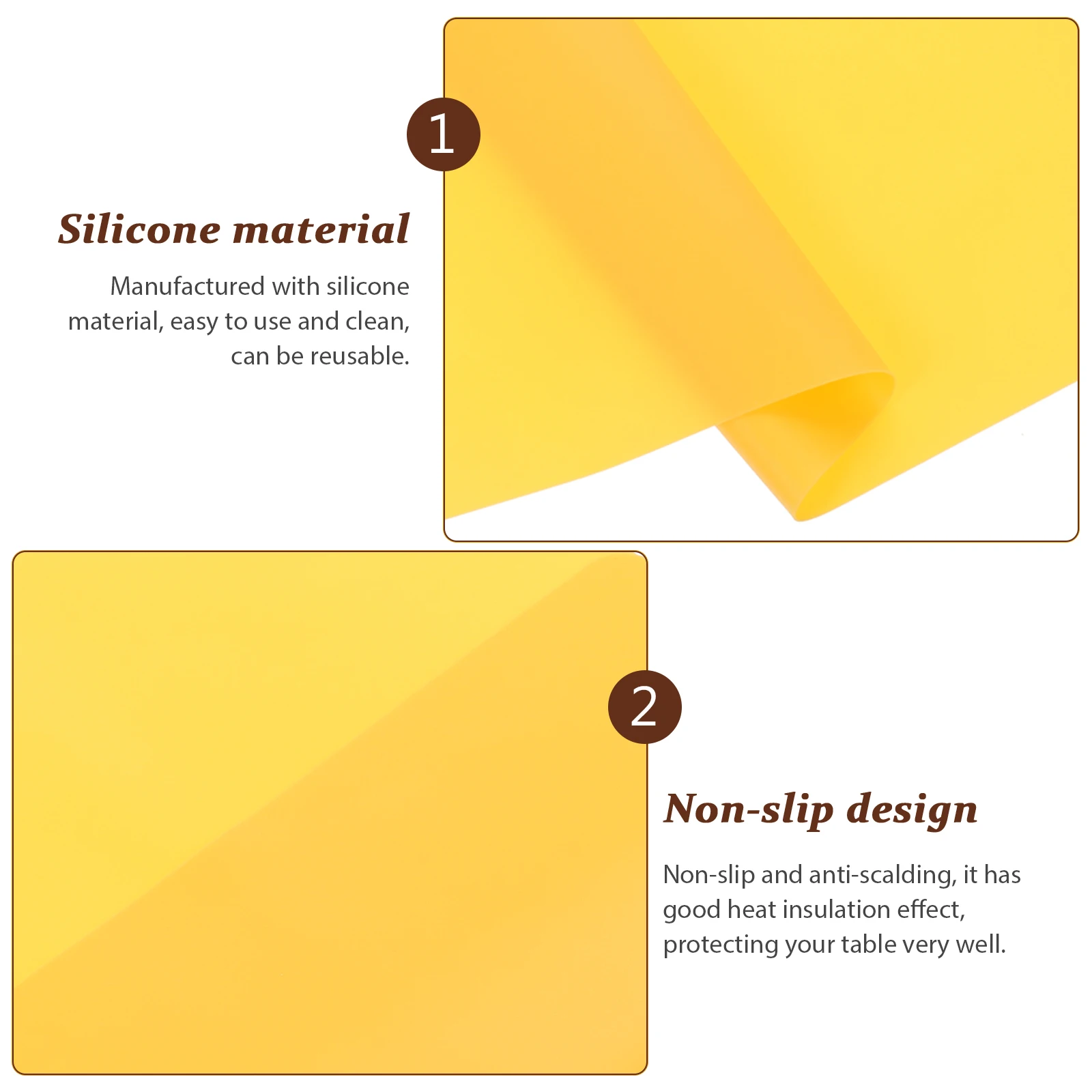 

Non-Slip Heat-Resistant Silicone Place Large Waterproof Table Mat For Dining Anti-Scald Kitchen Countertop Mat Flexible