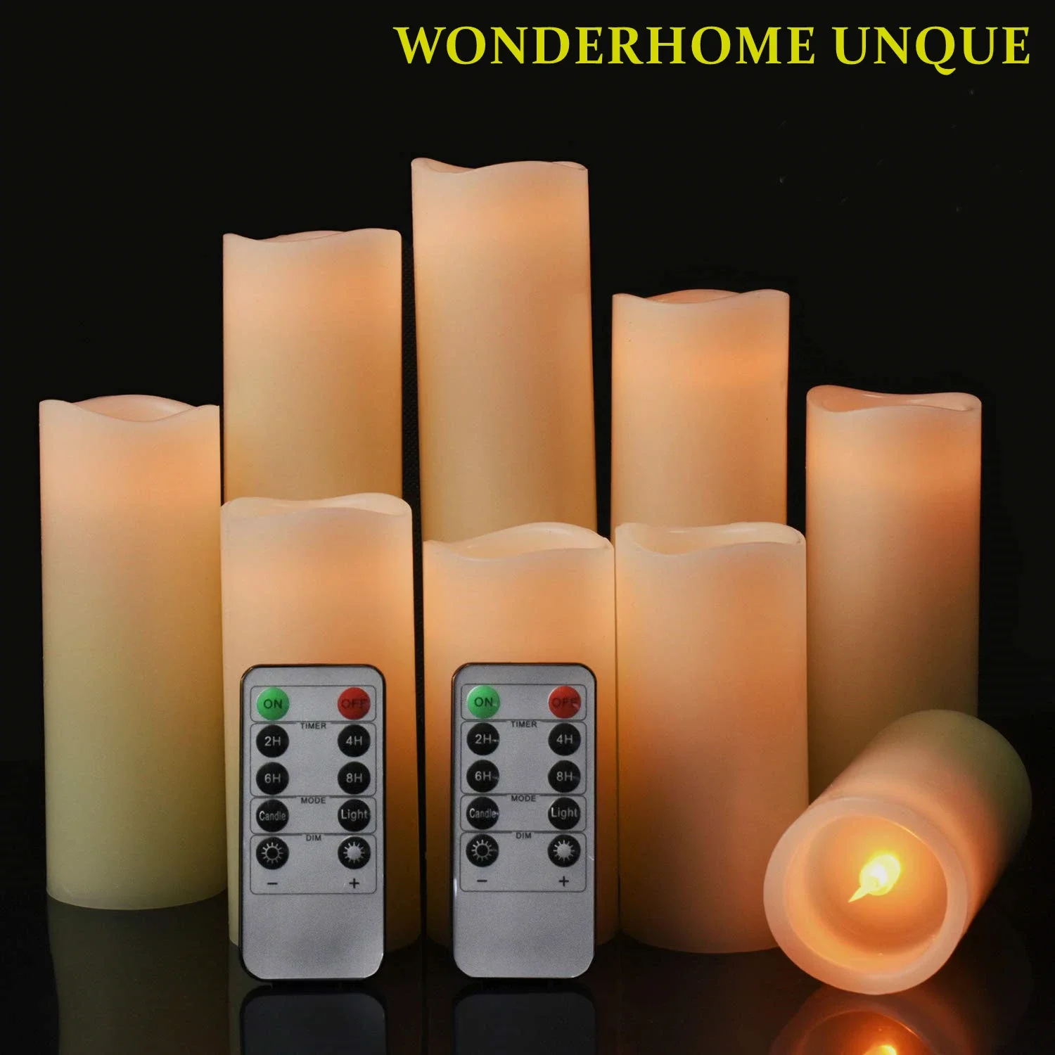 

9Pcs/Set Flameless Candles Lamp with Remote and Battery Operated Candles Romantic Atmosphere Light for Home Wedding Decoration