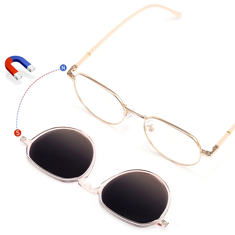 Ceofy 2022 Women Fashion Glasses Frame Polarized Sunglasses Clip On Brand Designer Myopia Prescription Retro Eyeglasses Frame