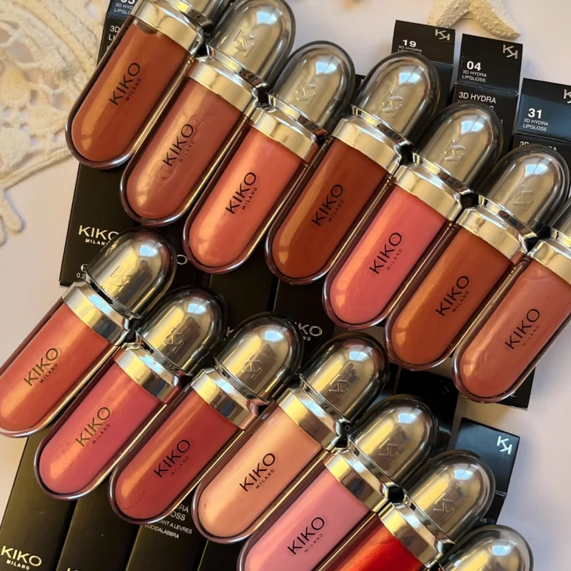 Original Kiko 3D Mirror Lip Glaze Waterproof Non Fading and Non Stick Cup Gentle Bean Paste Color Fine Shiny Point Charm Red