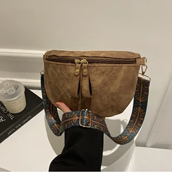 Chest Bag Banana bag for Women Sling Crossbody Waist Pack Canvas Running Waist Bag Casual Fanny Packs Sport Half Moon Belt Bag