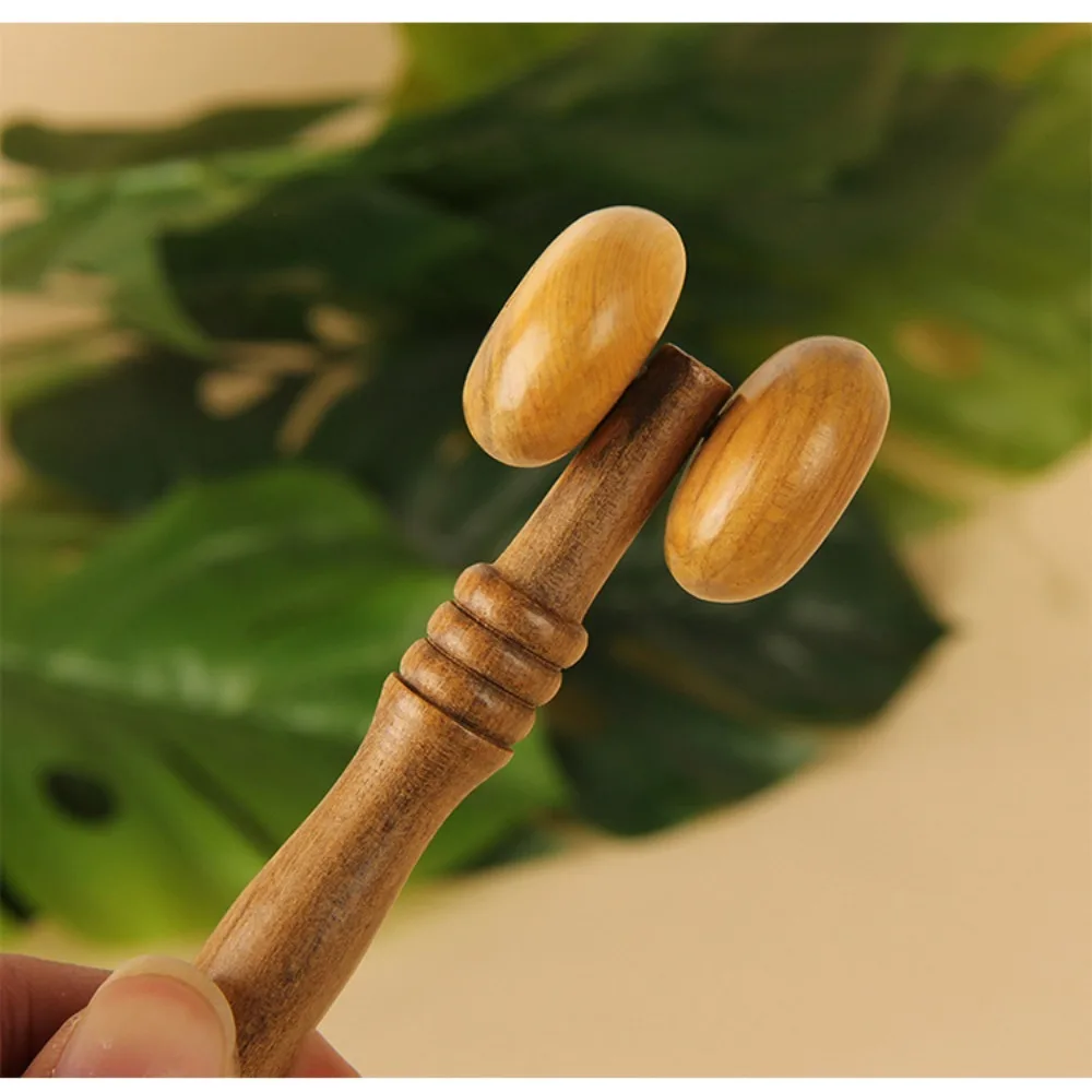 Portable Sandalwood Gua Sha Scraper Face Slimming Burlywood Face Massage Muscle Pain Relief Face Roller Unisex
