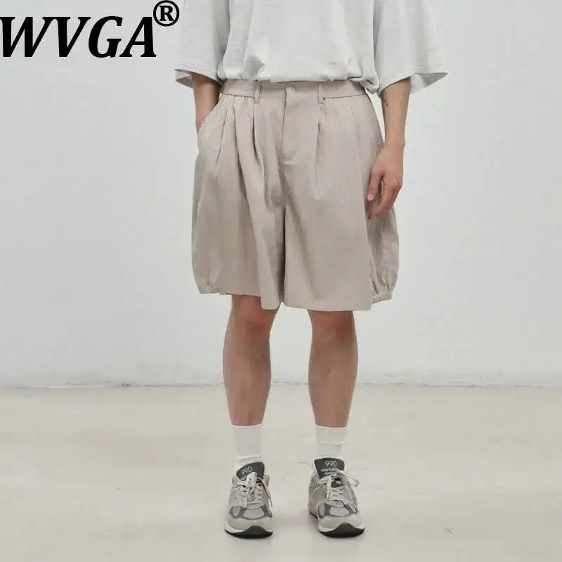 WVGA Summer New Men's Striped Design Trendy Shorts Japanese Retro Style Loose Fit Niche Chic Casual Knee-Length Pants Ins W25783