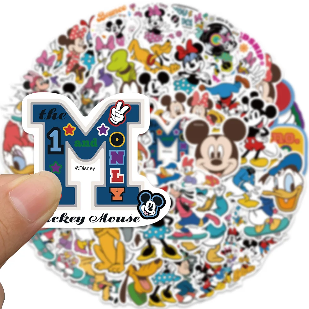 50PCS Disney Minnie Mickey Stickers Movie Anime Decal DIY Skateboard Laptop Motorcycle Cool Cute Cartoon Sticker Pack Kids Toy