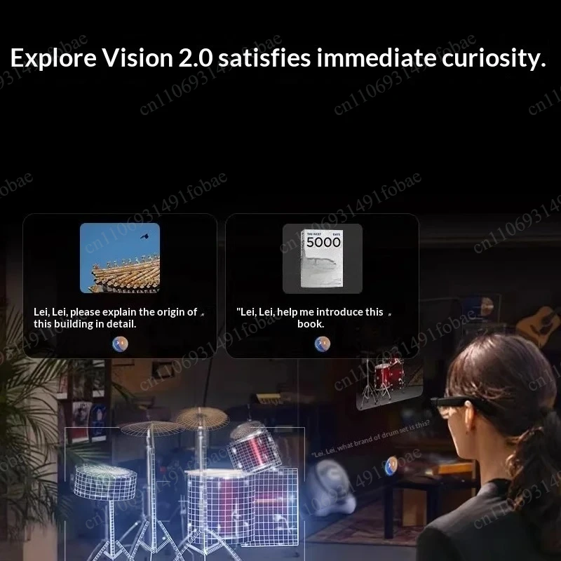 3D 4K Smart AR 43 Inch Aerial Transparent Screen, 12 Million Pixels, 76g Lightweight Portable