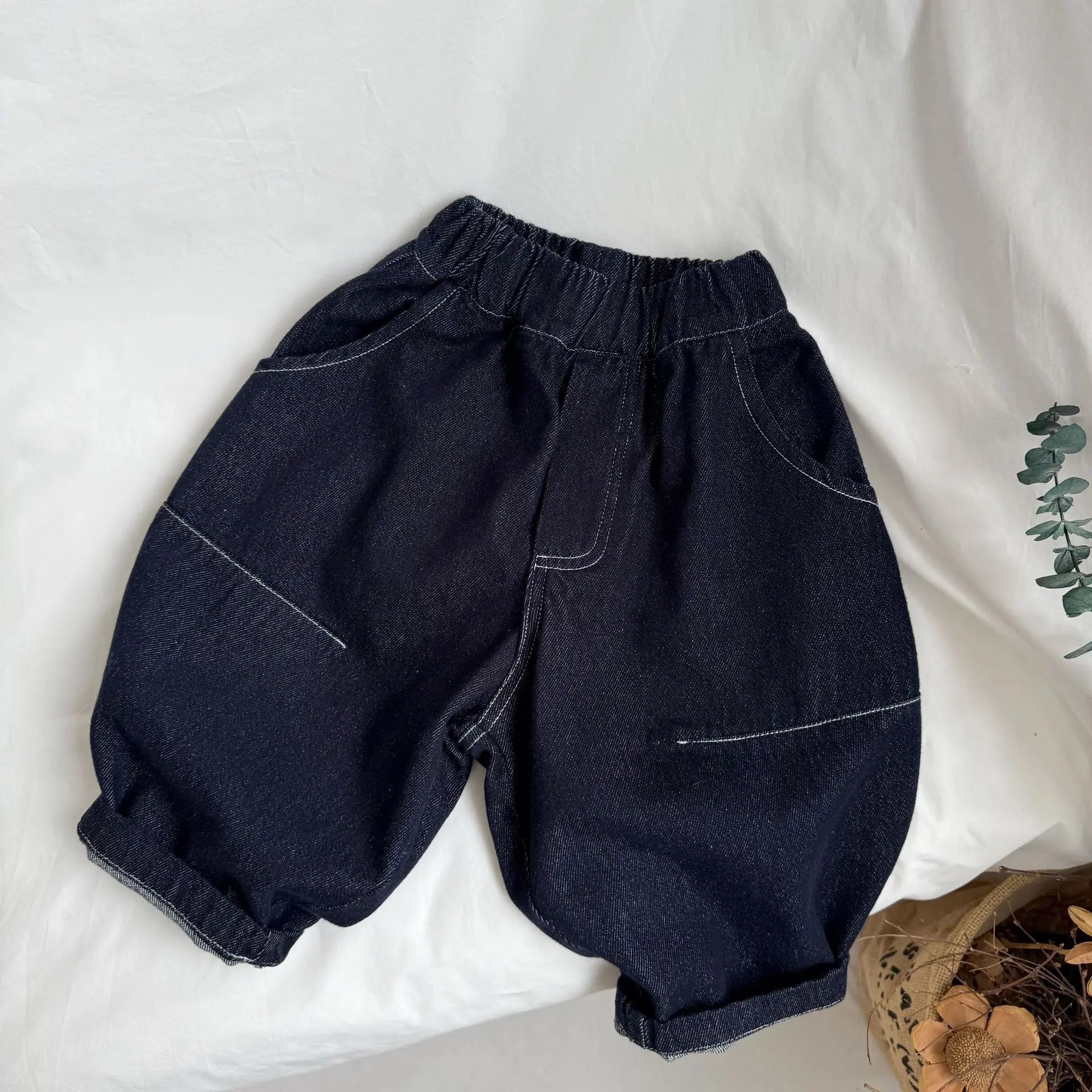 جينز ربيعي جديد عصري ومريح ومطابق تمامًا للأولاد والبنات والأطفال كوري فضفاض كاجوال من القطن البسيط الصلب #3