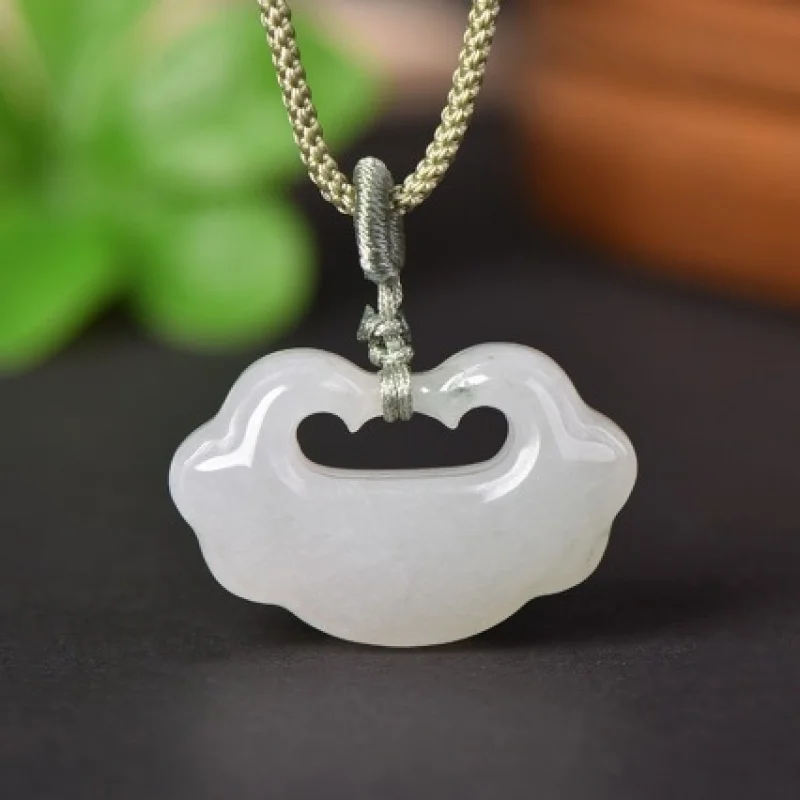 Xinjiang Tianshan Cui Xiangyun Lock Pendant, Golden Silk Jade with Flower Pattern, Peace Buckle, Worry-Free Amulet, Hot Selling
