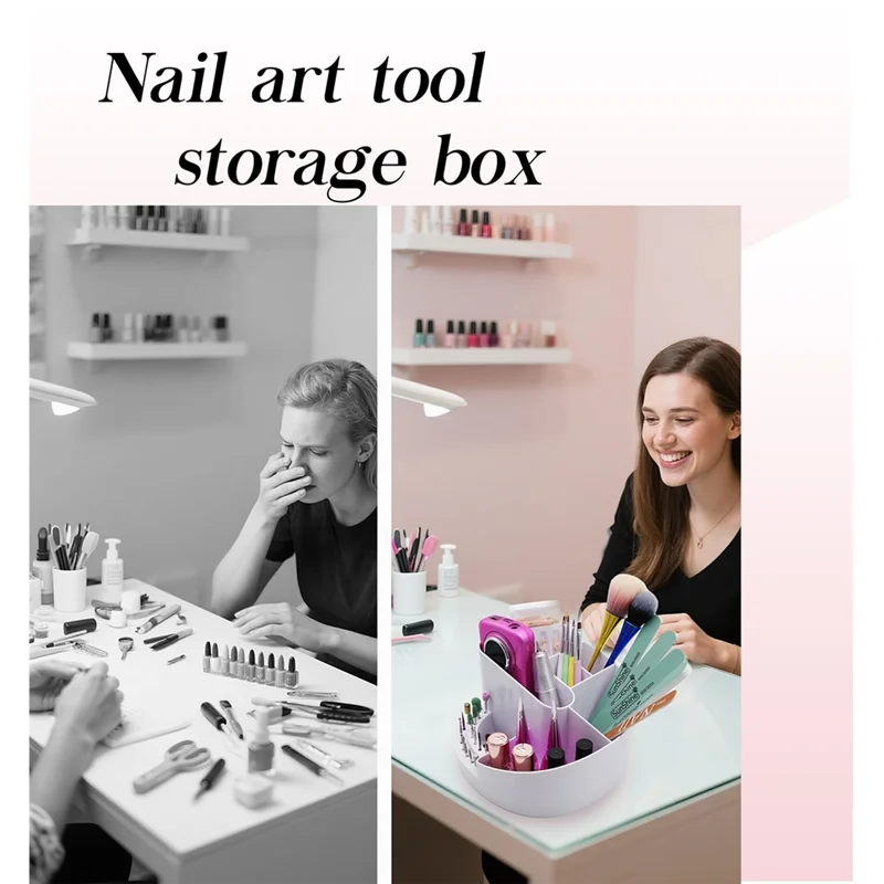 ^Arrival Drill Bit Holder 18 Hole Nail Drill Holder Nails Drill Bit Stand Nails Desk Organizer Professional Nails Storage White