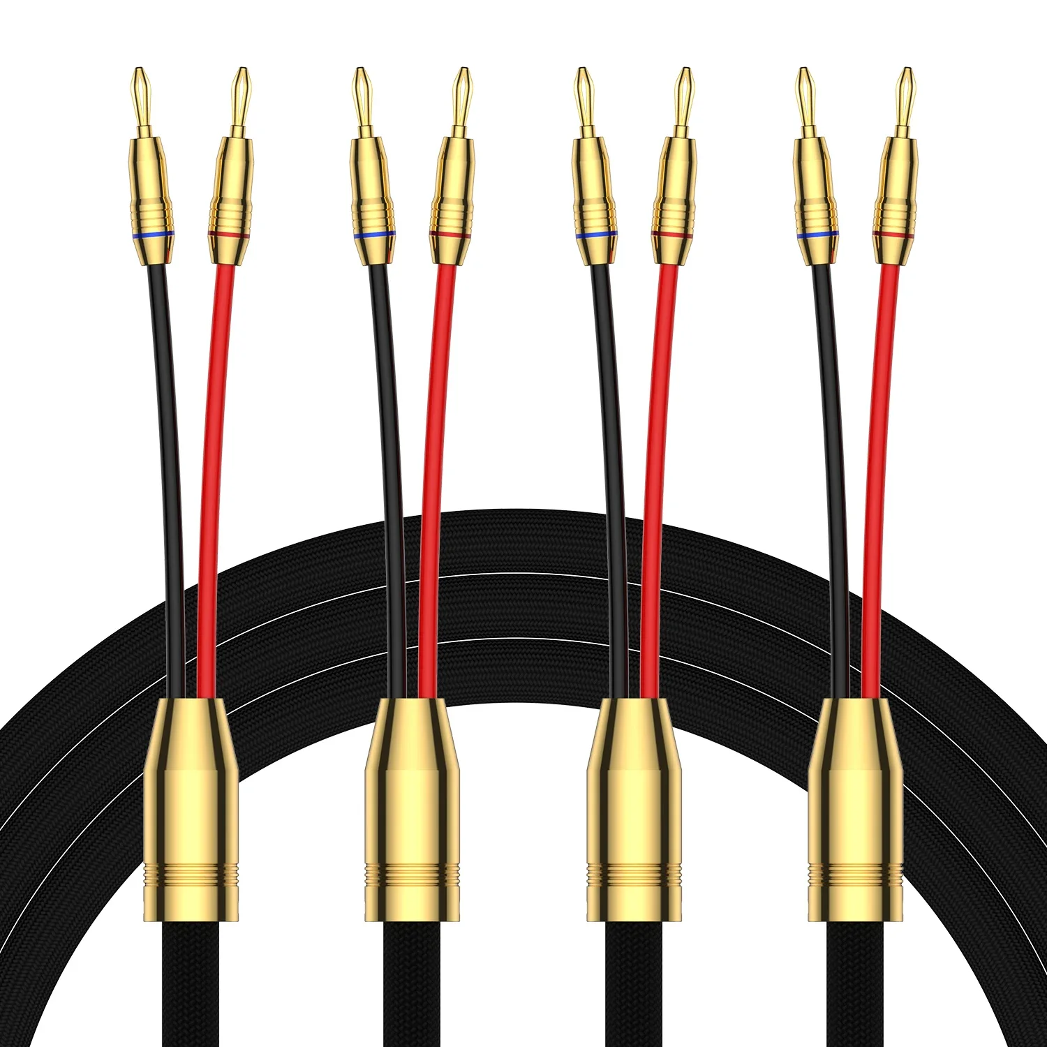 

Pair Audiocrast PS902 HiFi Pure Copper Speaker Cable Banana to Banana Surround Sound Connection Dedicated Cord for Audio