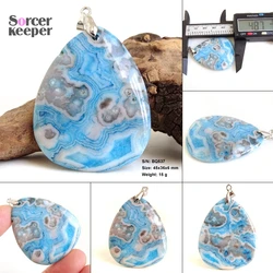 Men's Bijoux Crazy Lace Rosetta Agate Necklaces Pendants Natural Water Drop Stones Beads for Jewelry Making Women's Gift BQ143