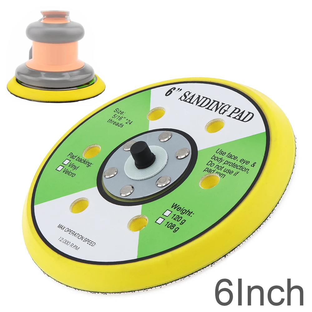 6 Inch 6 Hole Sanding Discs Pad Self-adhesive Backing Abrasive Polishing Pad Wheel for Pneumatic Sanders Grinder Air Polishers