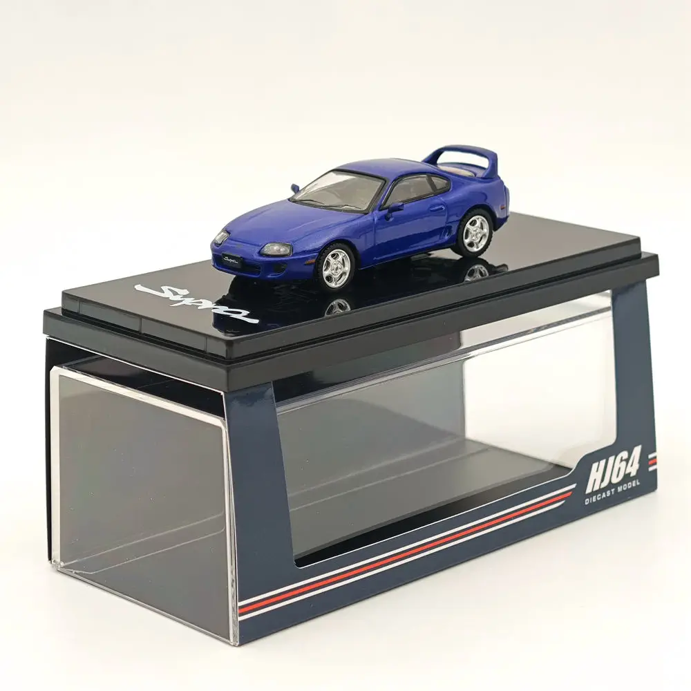 Hobby Japan 1:64 For SUPRA RZ JZA80 with Active Spoiler Parts Blue HJ642042BL Diecast Models Car Limited Collection Auto Toys