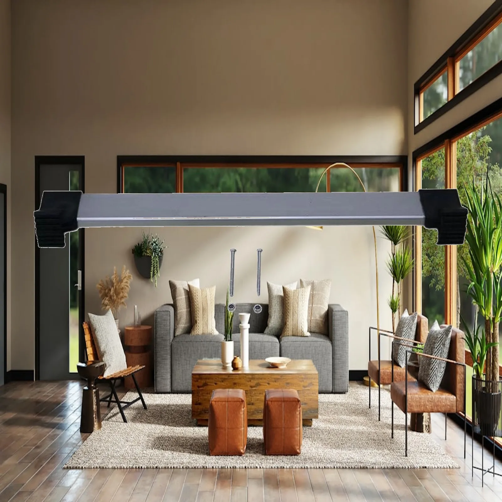 Ladder Balance Bar with Aluminum Alloy Rubber End Caps Stability Accessory Platform Work for Telescopic Ladder 8 Meters