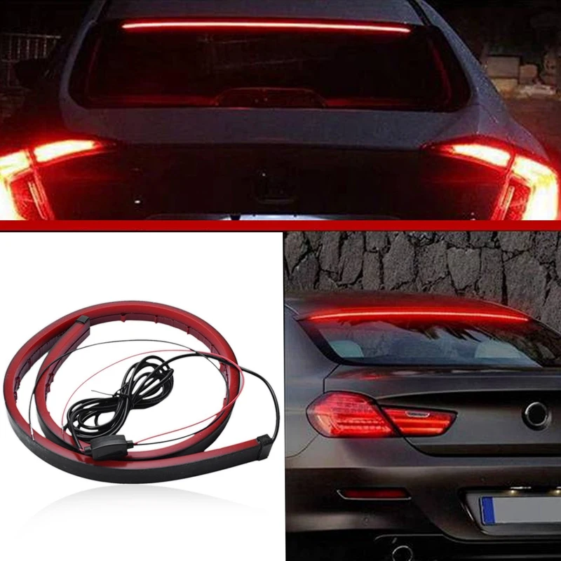 Led Third Brake Light Bar Strip Flexible High Mount Stop Brake Light Strip Waterproof 144Pcs Led Rear Tail Warning Light