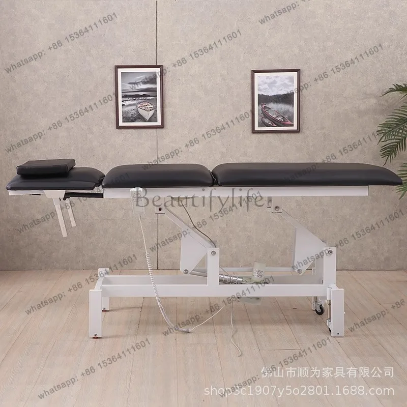 Factory Direct Sales Massage Body Electric Lifting Beauty Bed Texture Embroidery Physiotherapy Multifunctional Body Bed