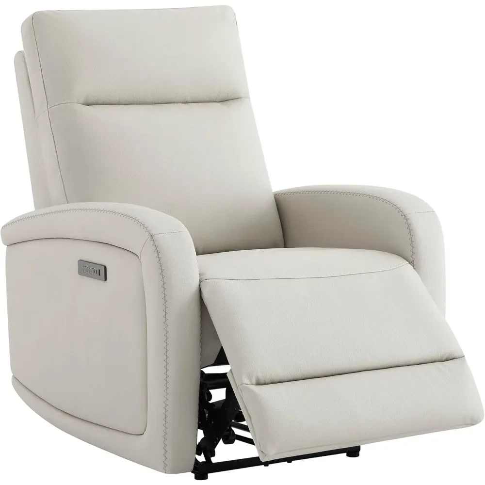 Power Recliner Chairs for Adults, Zero Wall Recliners W Power Headrest Type-C Charger, Small Faux Leather RV Recliners Home