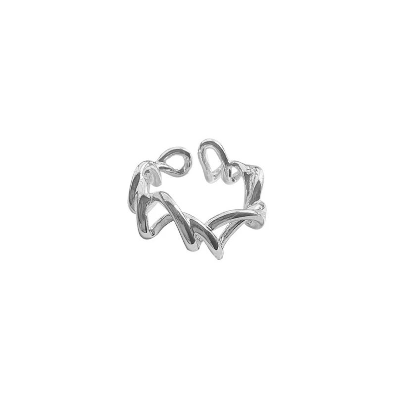 Mewanry Minimalist Hollow Lines Winding Rings For Women Couples New Trendy Personality Creative Temperament Wedding Jewelry Gift