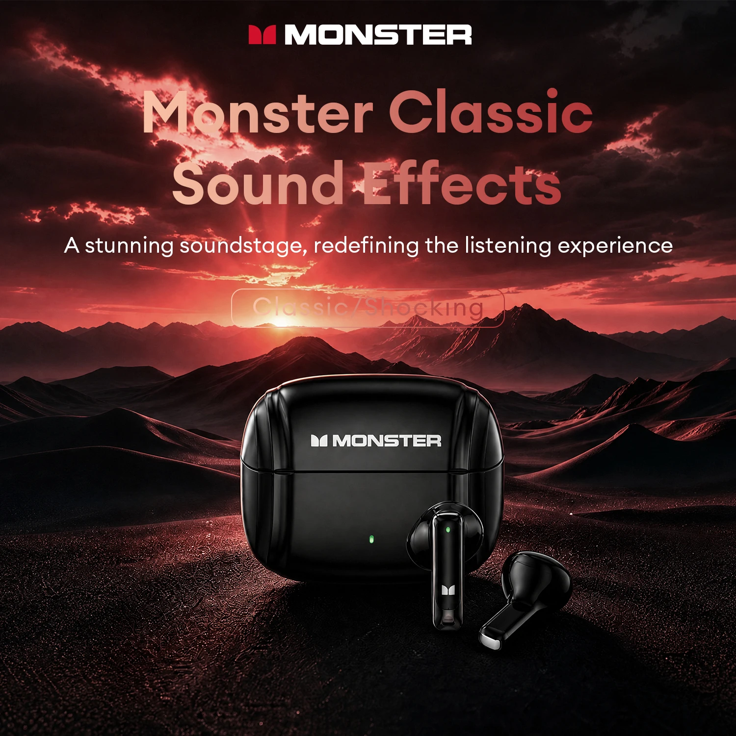 Monster HT10 TWS Bluetooth 6.0 Headphone ENC Noise Cancelling Smart Game Mode App Wireless Headset IPX4 Waterproof Sport Earbuds