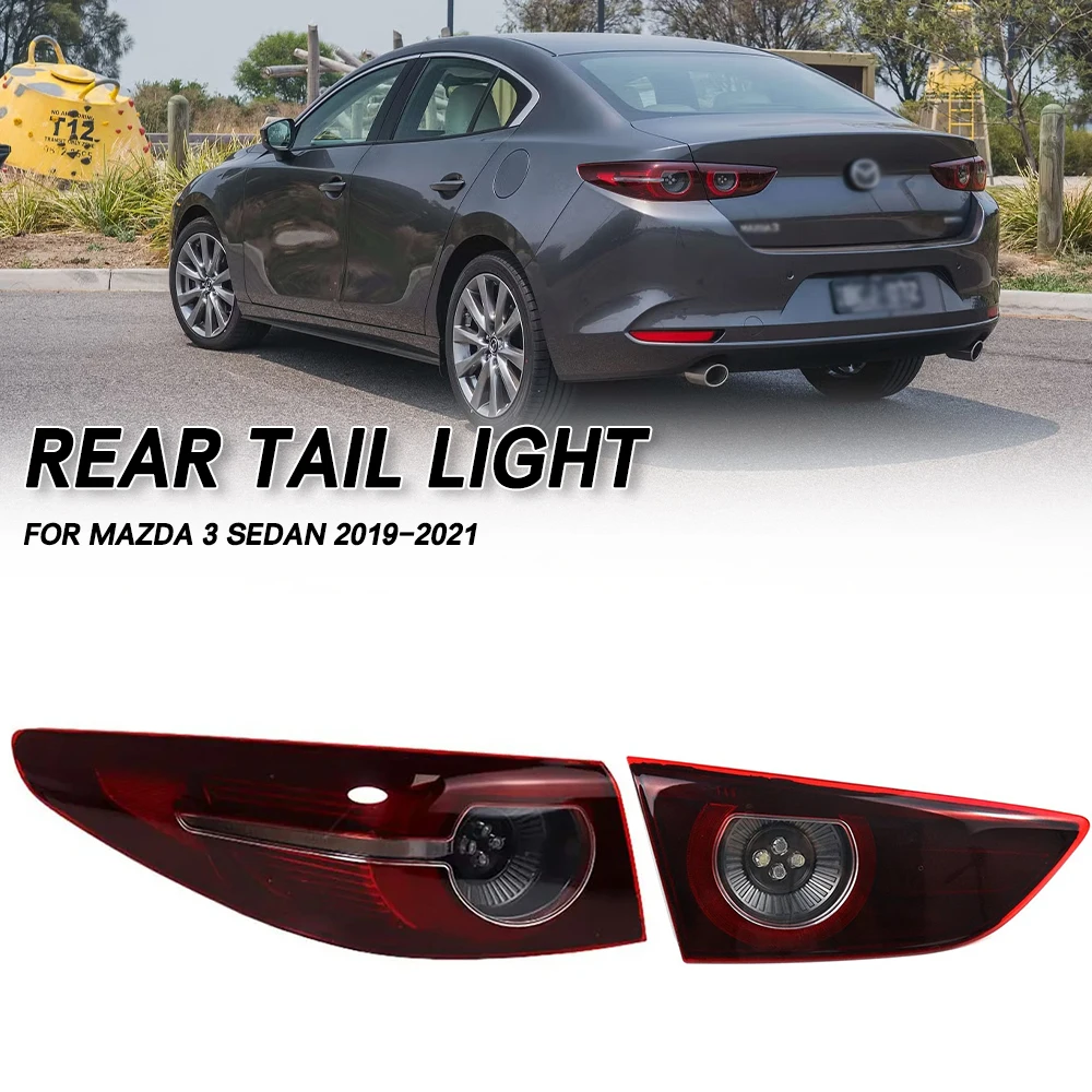 

Для Mazda 3 Axela Sedan 2020 2021 2022 2024 Автомобильный светодиодный задний фонарь, задний бампер, стоп-сигнал, указатель поворота, предупреждение