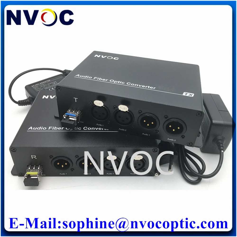 2Ch Bi-Directional Balanced Audio XLR Over Simplex LCUPC Media Converter Transmitter and Receiver Transceiver For Broadcasting